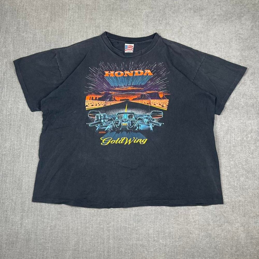 Vintage 90s Honda Goldwing black t-shirt Men’s XXL Boxy Fit